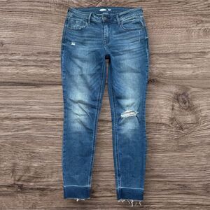Old Navy Rockstar Super Skinny Ankle Jean Blue Jeans with Distressed Details